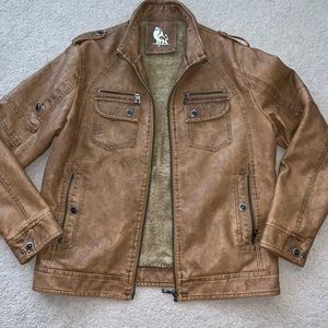 brown leather jacket *brand new*